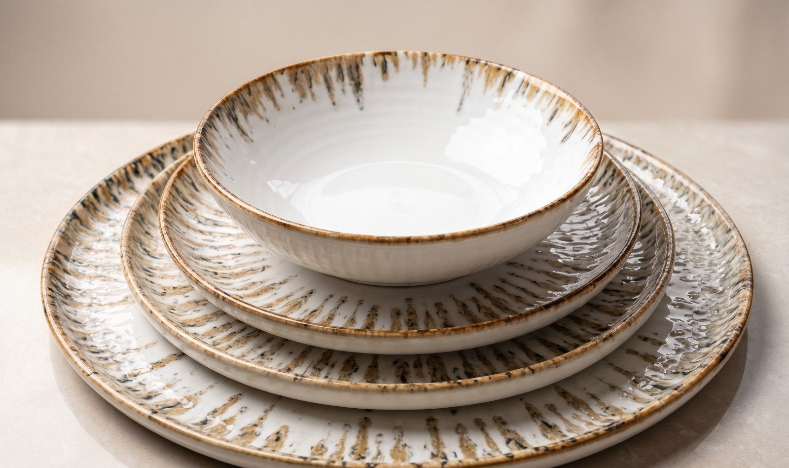 Service Assiettes Marbrure